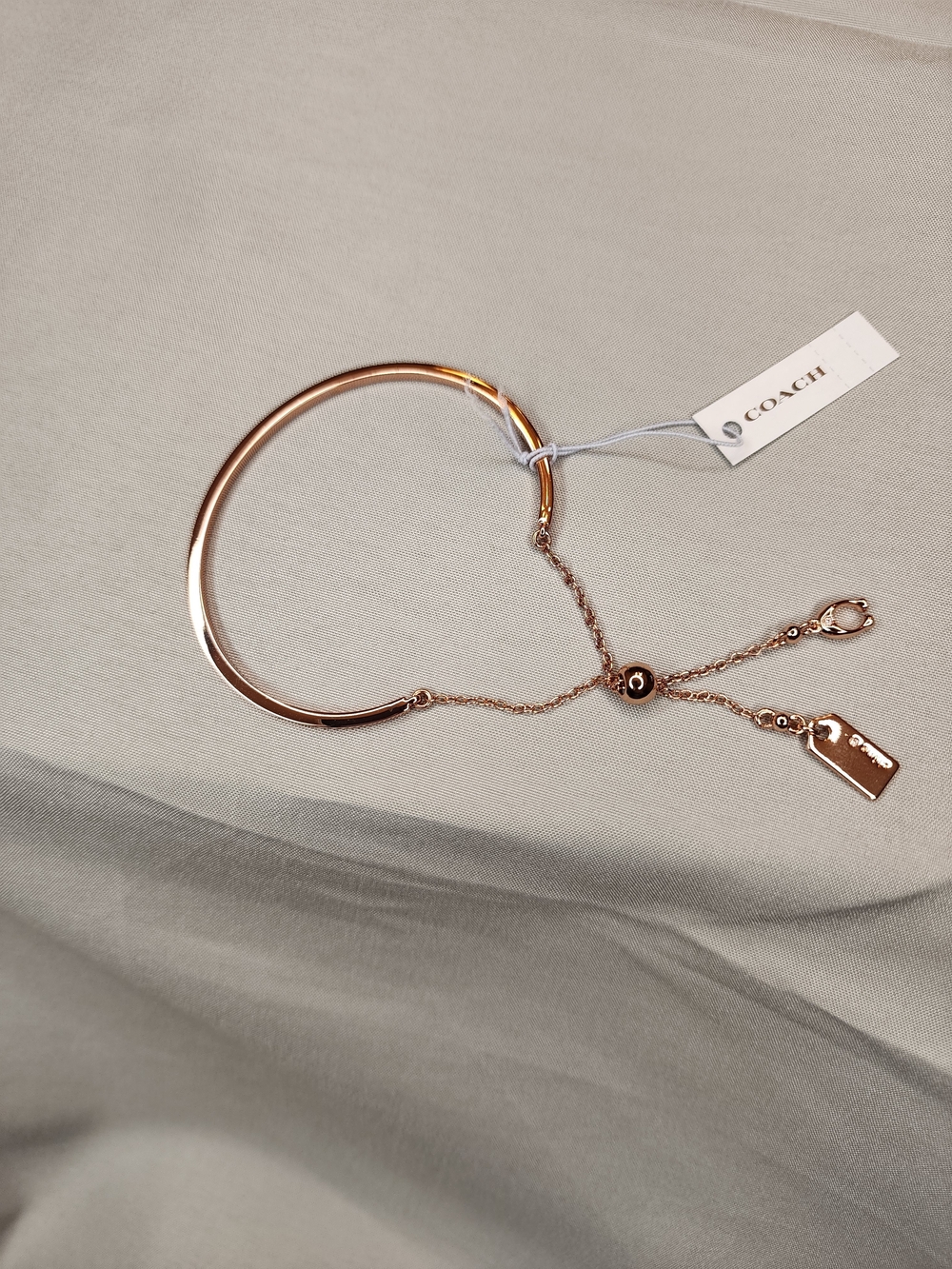 Coach Rose Gold Adjustable Bangle Bracelet